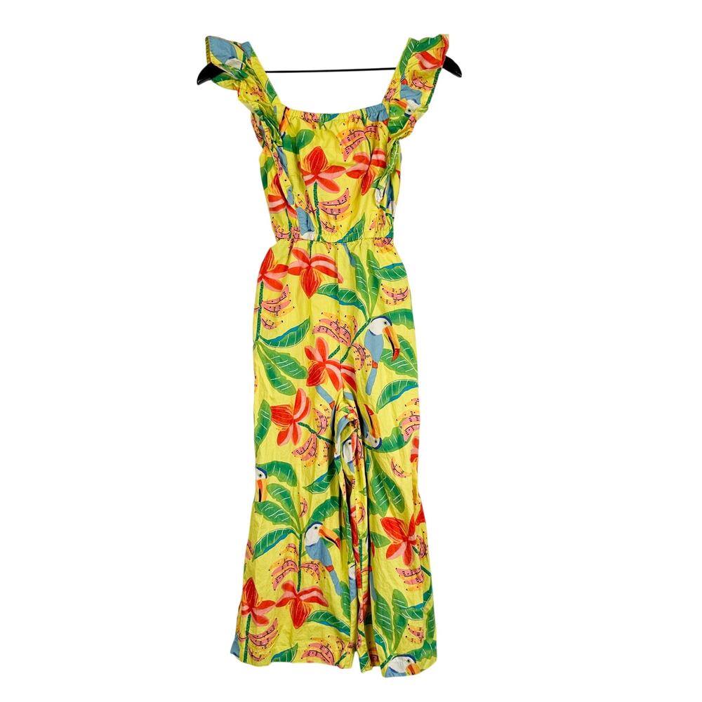 Tea Collection Girls Wide Leg Jumpsuit Tropical Yellow - 12